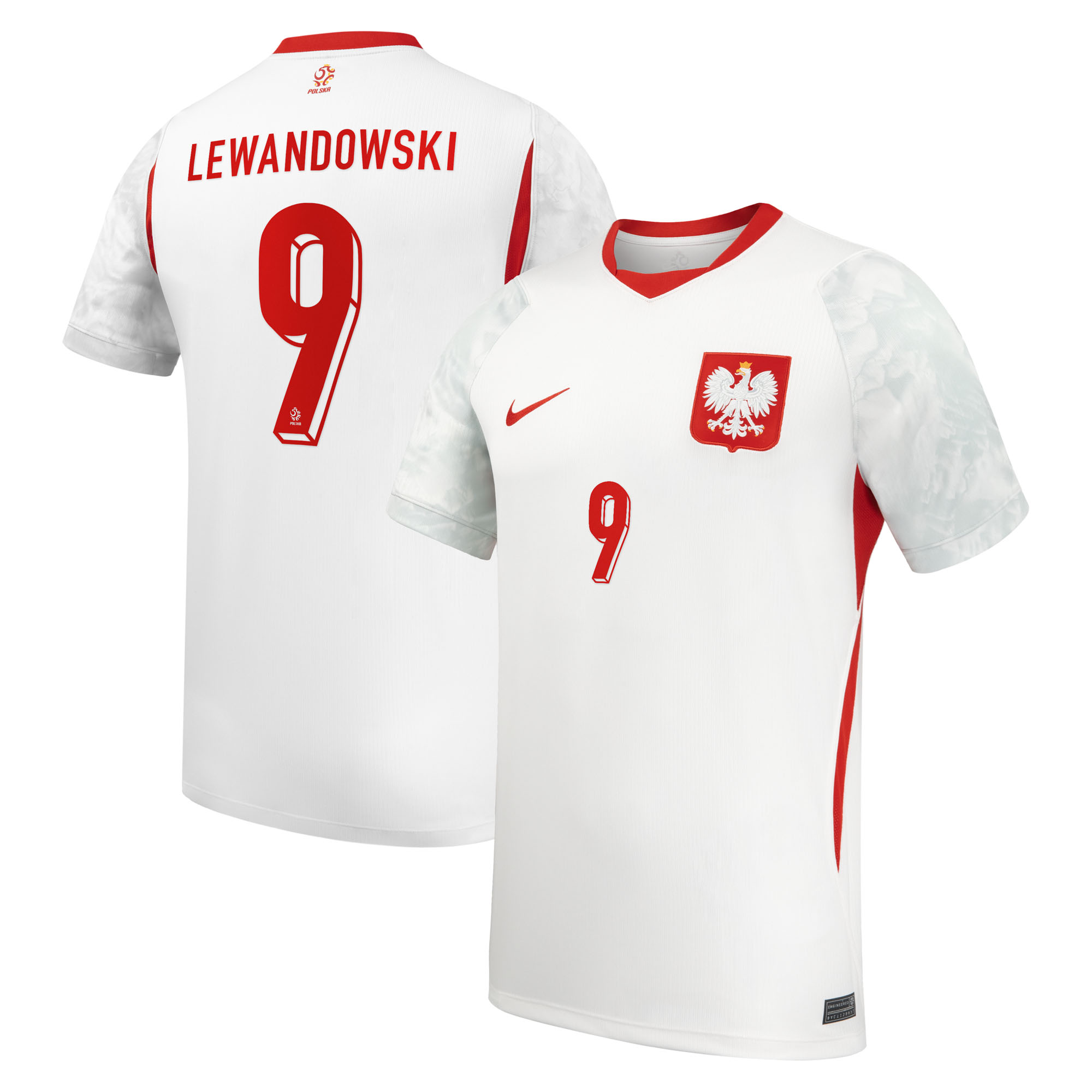 Men's Nike Robert Lewandowski White Poland National Team 2026 Home Stadium Replica Jersey