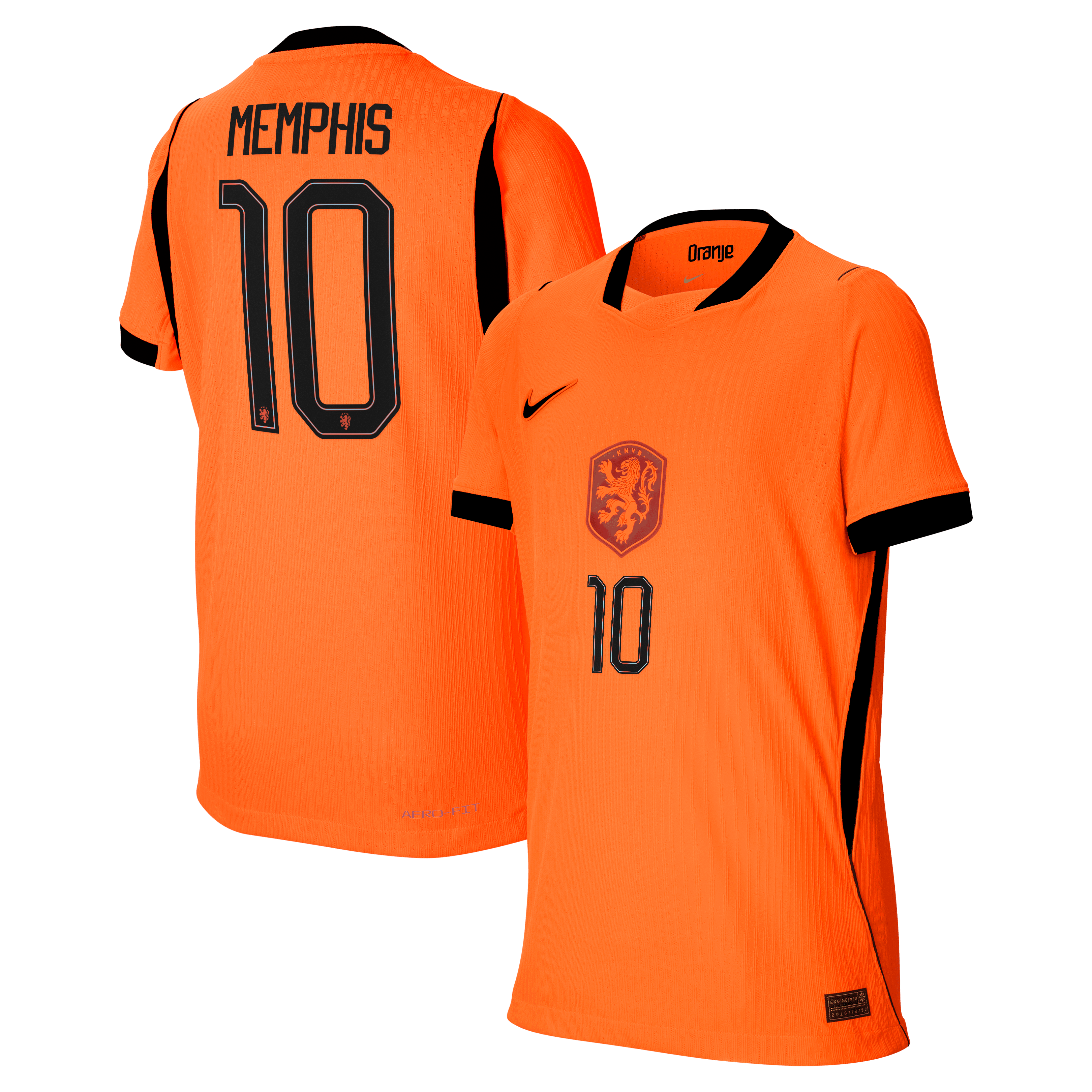 Youth Nike Memphis Depay Orange Netherlands National Team 2026 Home Match Authentic Jersey
