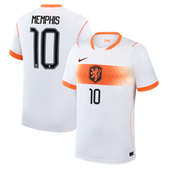 Men's Nike Memphis Depay White Netherlands National Team 2026 Away Stadium Replica Jersey