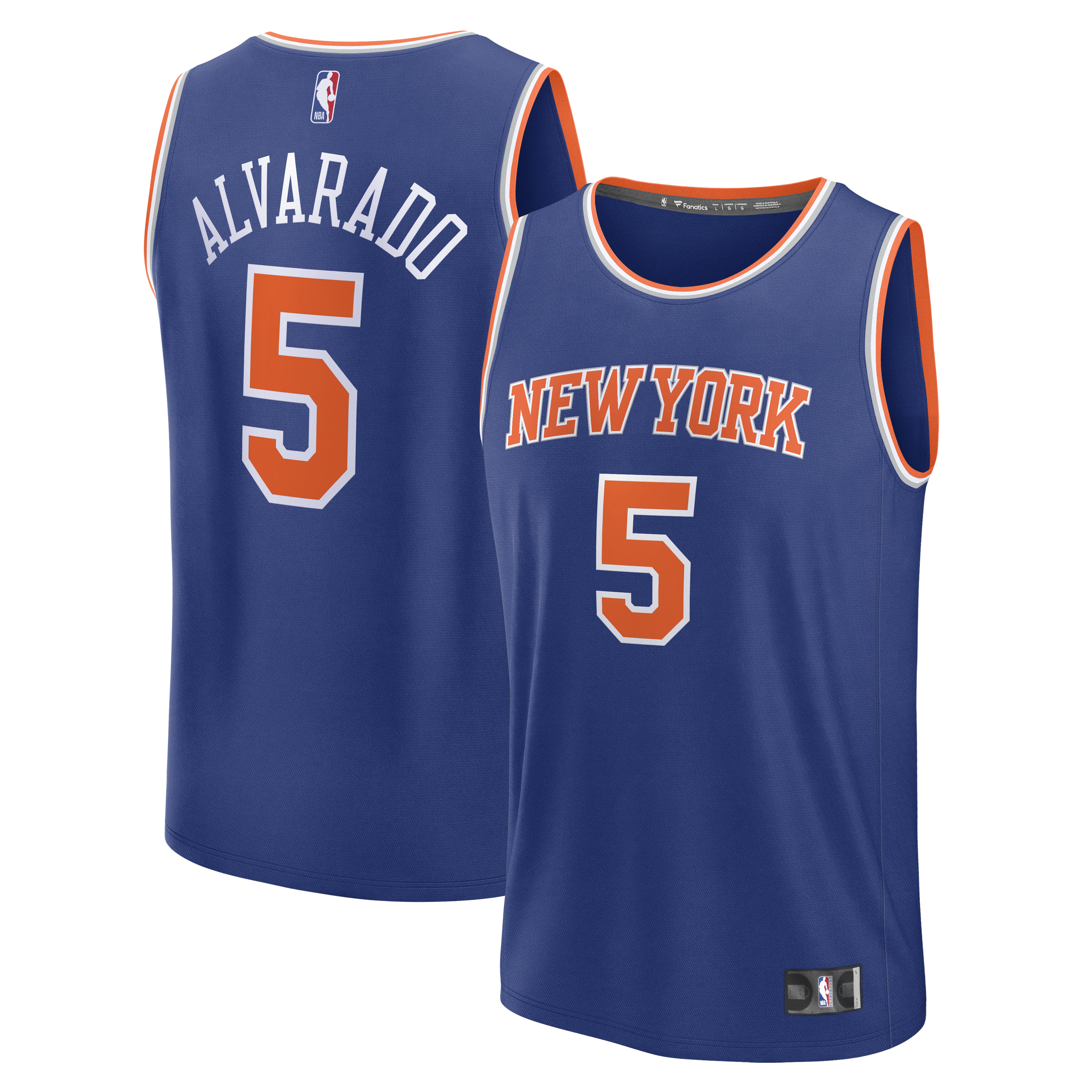 Men's Fanatics Jose Alvarado Blue New York Knicks Fast Break Replica Jersey - Icon Edition