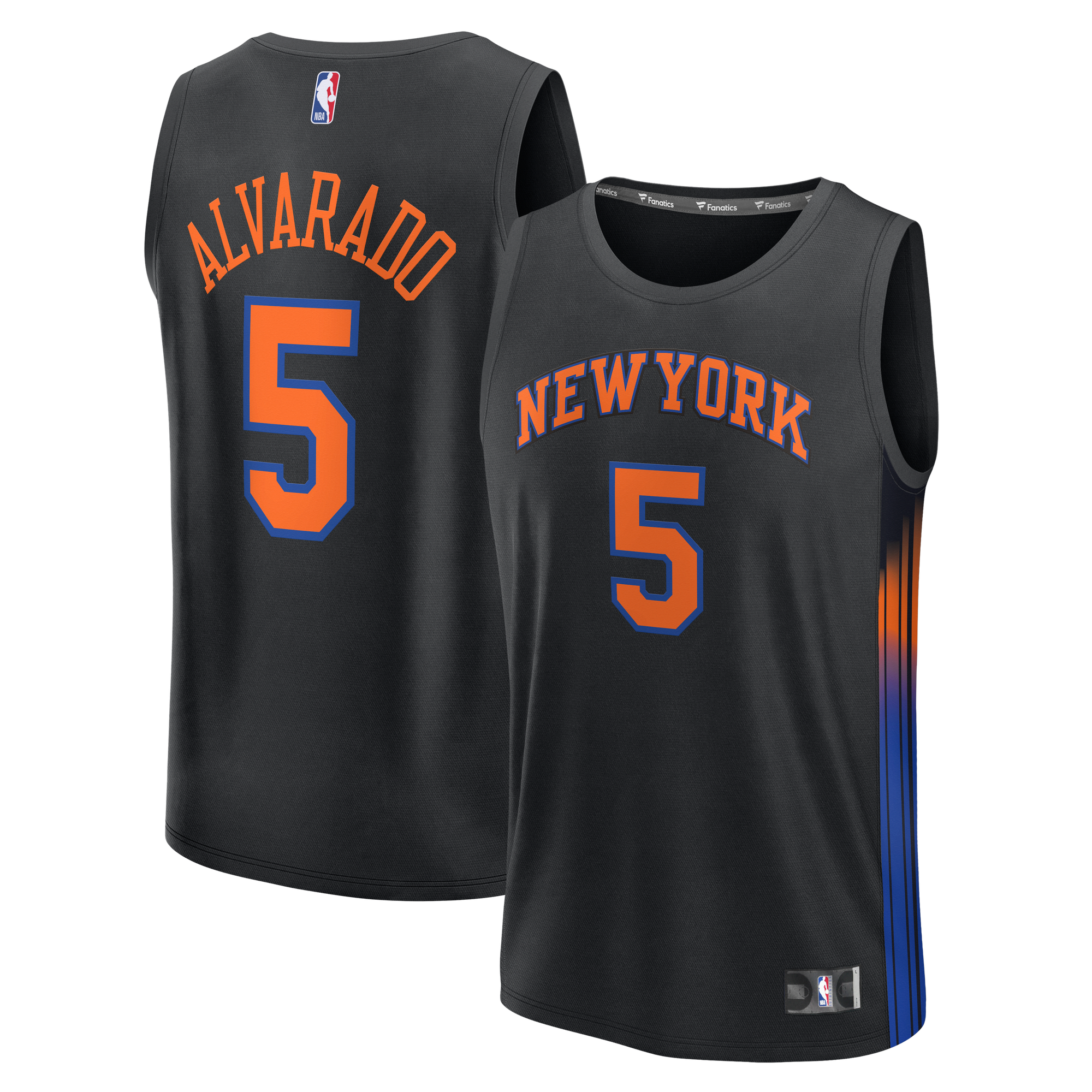 Men's Fanatics Jose Alvarado Black New York Knicks Fast Break Replica Jersey - Statement Edition