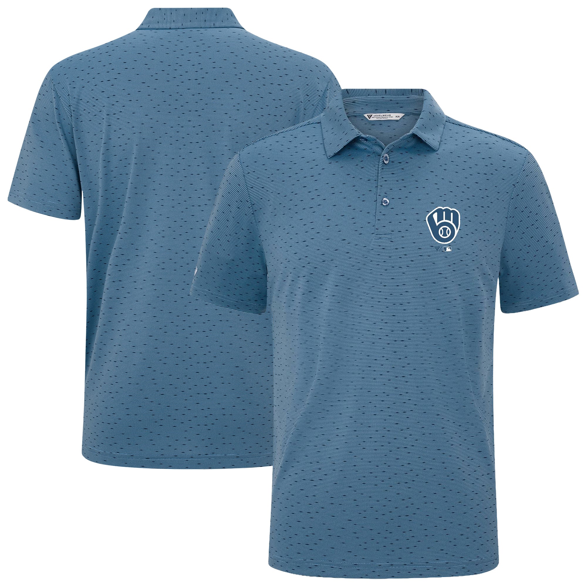 Men's Levelwear Blue Milwaukee Brewers Trail Polo