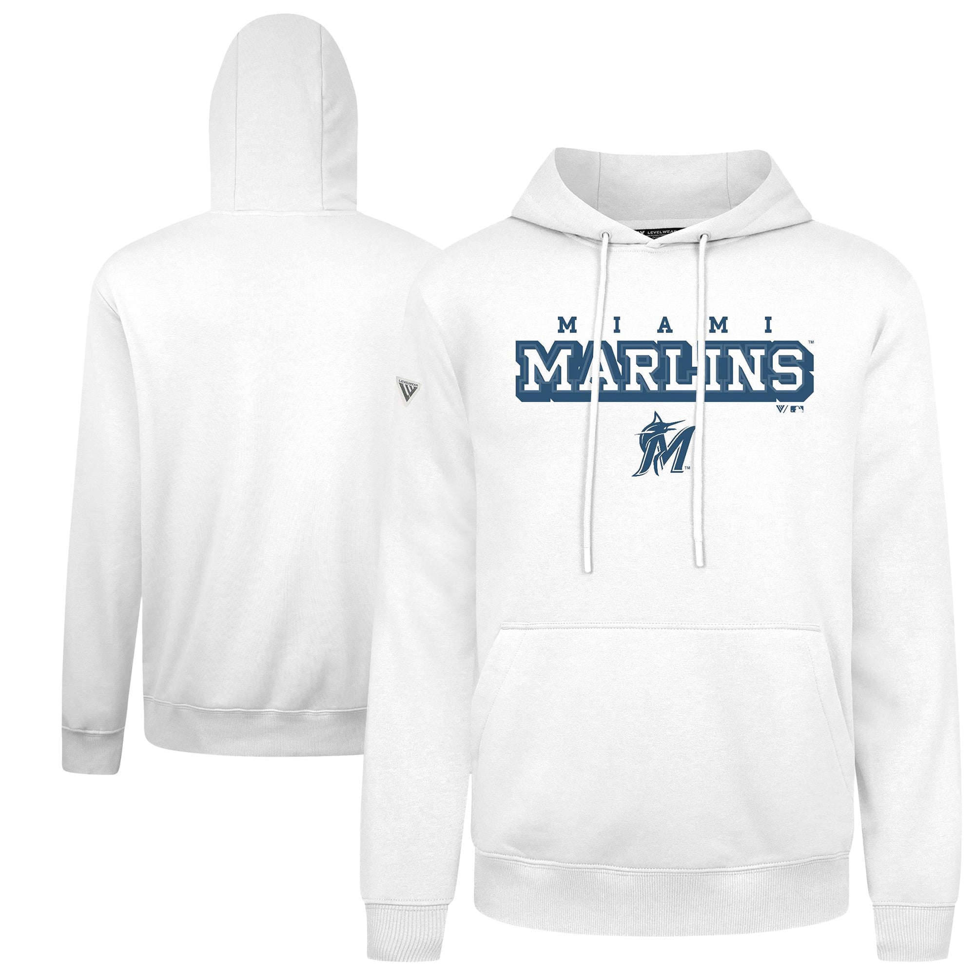 Men's Levelwear White Miami Marlins Podium Hoodie