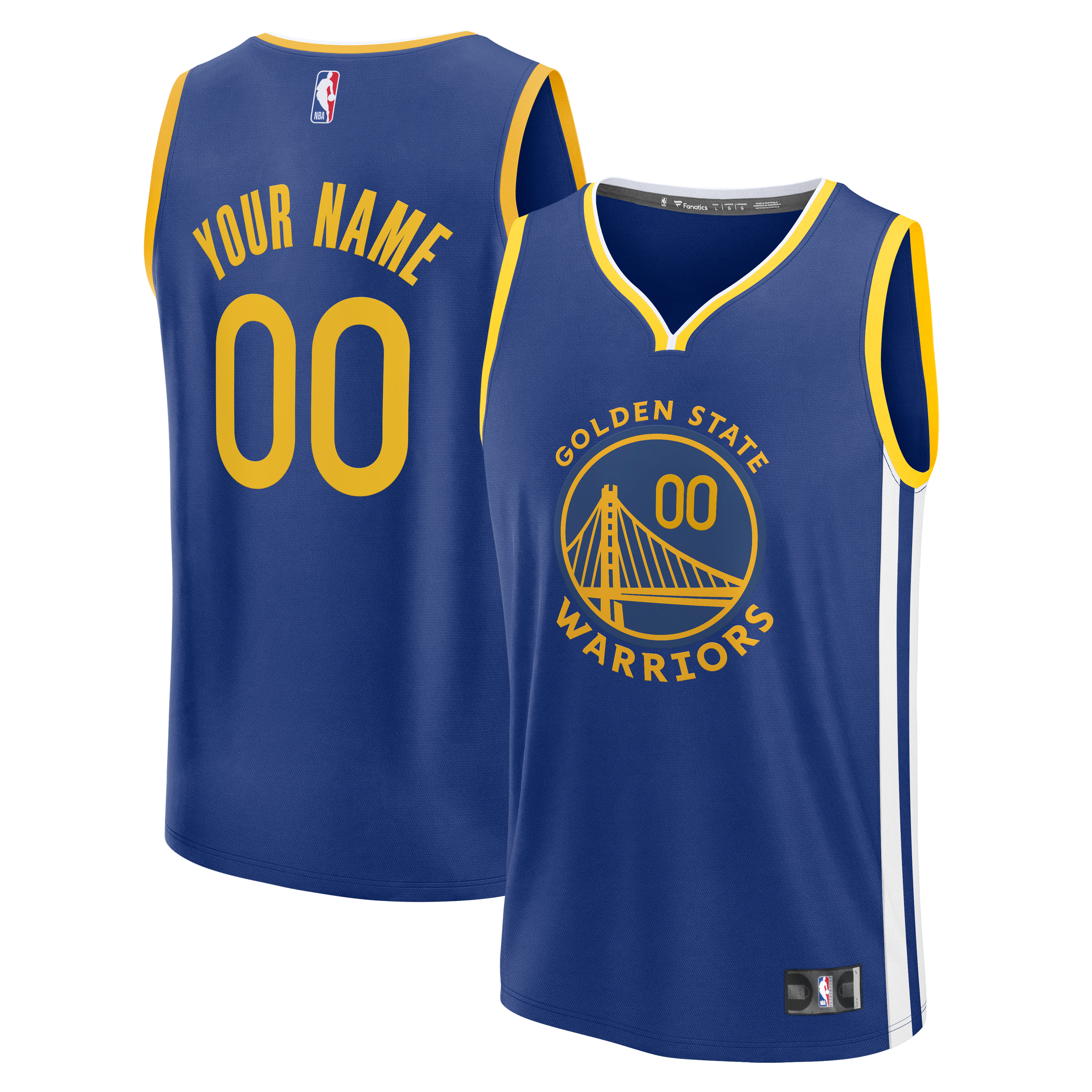 Men's Fanatics Royal Golden State Warriors Fast Break Custom Jersey - Icon Edition
