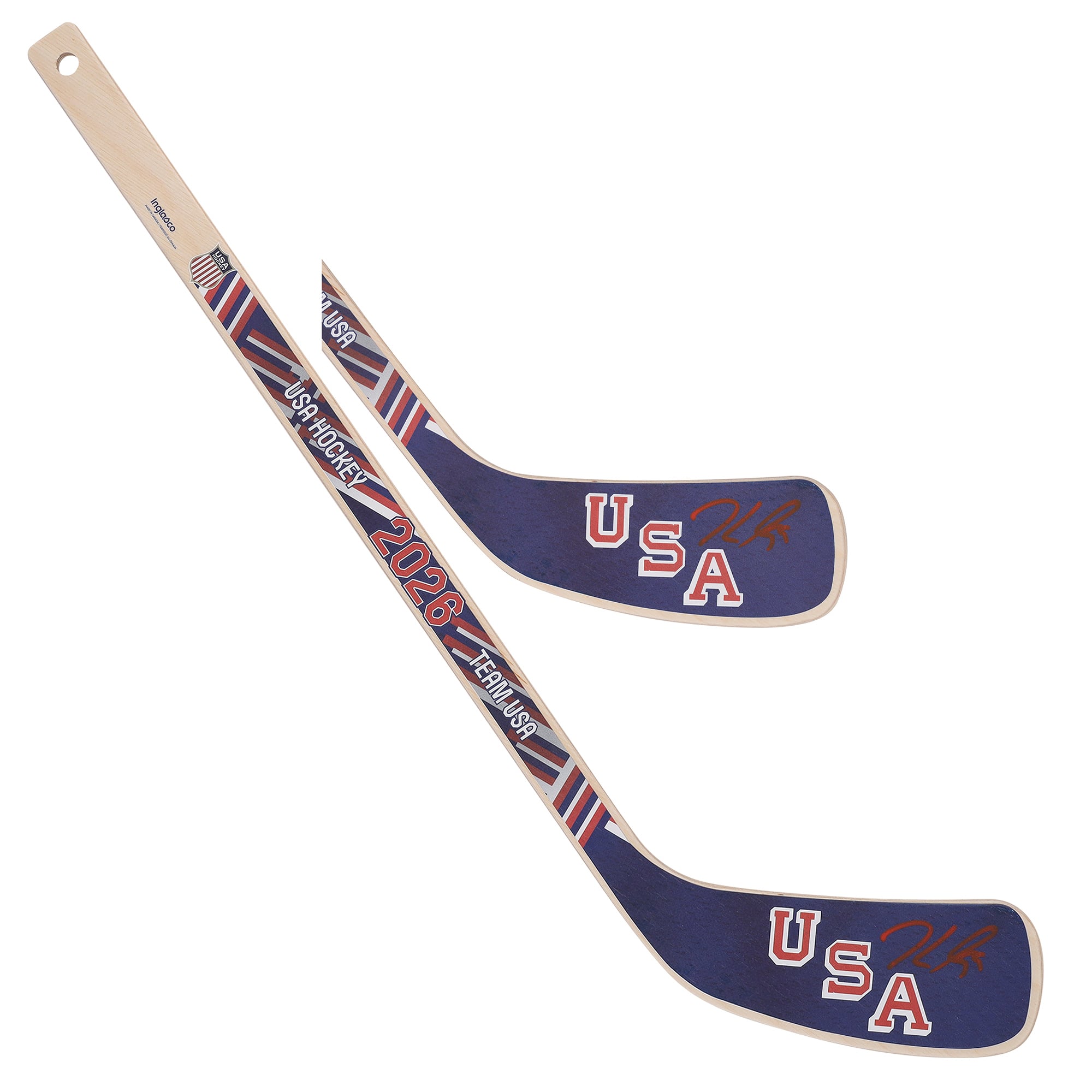 Brock Nelson Team USA Autographed 2026 Winter Olympics Mini Wood Stick with "26 Gold Medal" Inscription