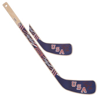 Brock Nelson Team USA Autographed 2026 Winter Olympics Mini Wood Stick