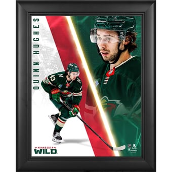 Quinn Hughes Minnesota Wild Framed 13" x 16" Radiance Collage