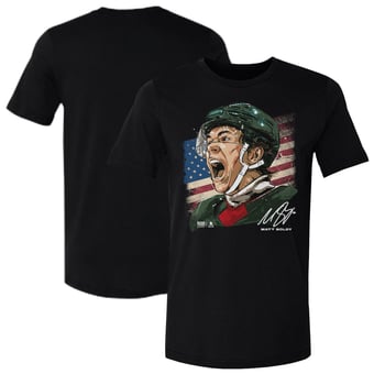 Men's 500 Level Matthew Boldy Black US Men's Hockey Flag T-Shirt