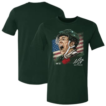 Men's 500 Level Matthew Boldy Green US Men's Hockey Flag T-Shirt