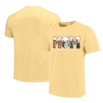 Women's  Gold Florida State Seminoles Comfort Colors Campus Drawing Mom T-Shirt