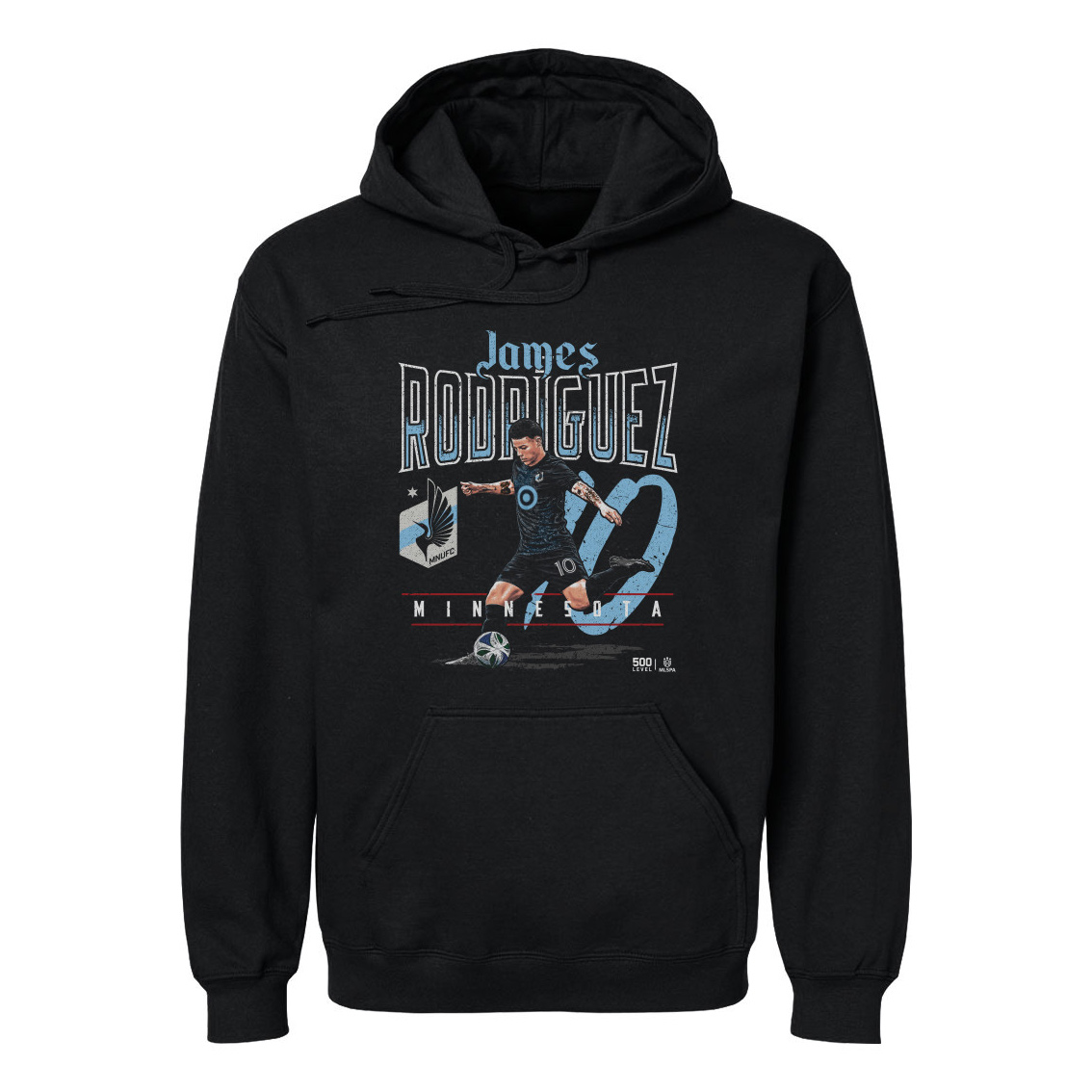 Male 500 Level James Rodriguez Black Minnesota United FC Feature Hoodie