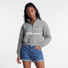 Women's Champion Gray Villanova Wildcats Academic Triumph Quarter-Zip Tri-Blend Pullover