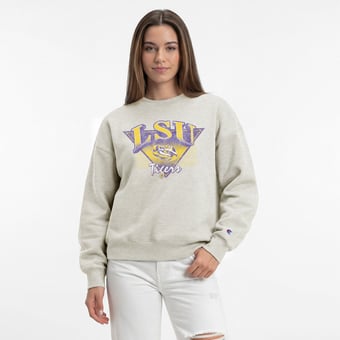 Women's Champion  Oatmeal LSU Tigers All-Star Weave Sweatshirt