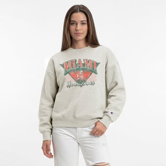 Women's Champion  Oatmeal Miami Hurricanes All-Star Weave Sweatshirt