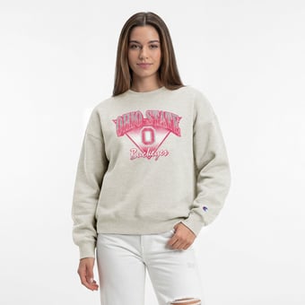 Women's Champion  Oatmeal Ohio State Buckeyes All-Star Weave Sweatshirt