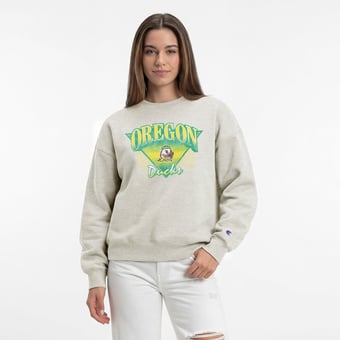 Women's Champion  Oatmeal Oregon Ducks All-Star Weave Sweatshirt