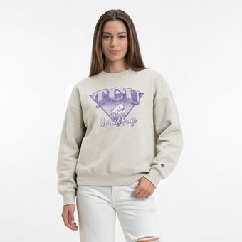 Women's Champion  Oatmeal TCU Horned Frogs All-Star Weave Sweatshirt