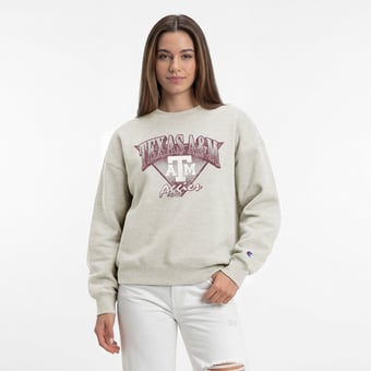 Women's Champion  Oatmeal Texas A&M Aggies All-Star Weave Sweatshirt