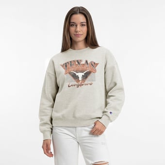 Women's Champion  Oatmeal Texas Longhorns All-Star Weave Sweatshirt