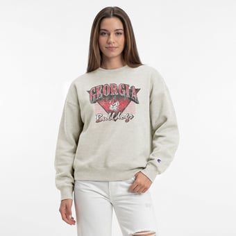 Women's Champion  Oatmeal Georgia Bulldogs All-Star Weave Sweatshirt