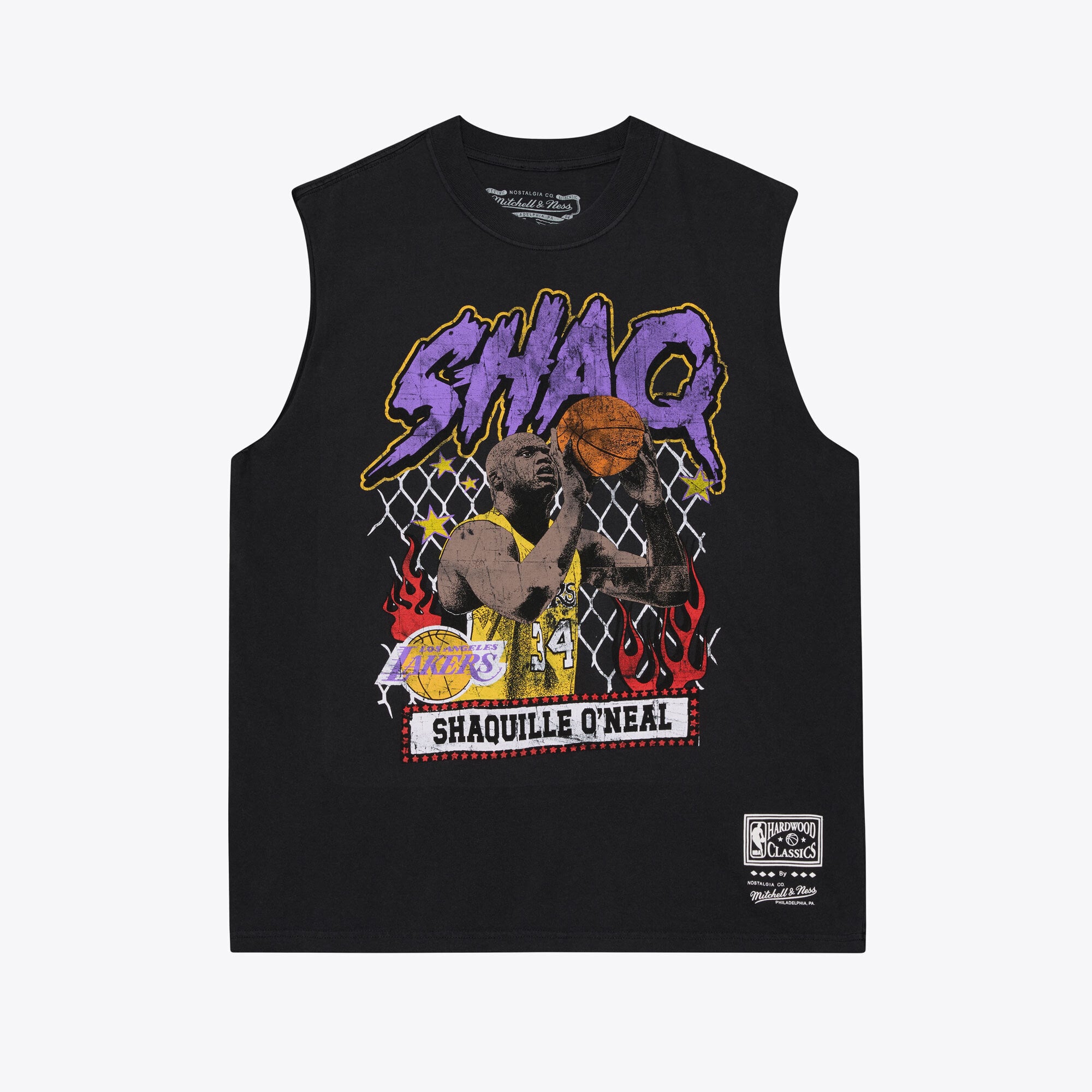 Men's Mitchell & Ness Shaquille O'Neal Black Los Angeles Lakers Best in Class Tank Top