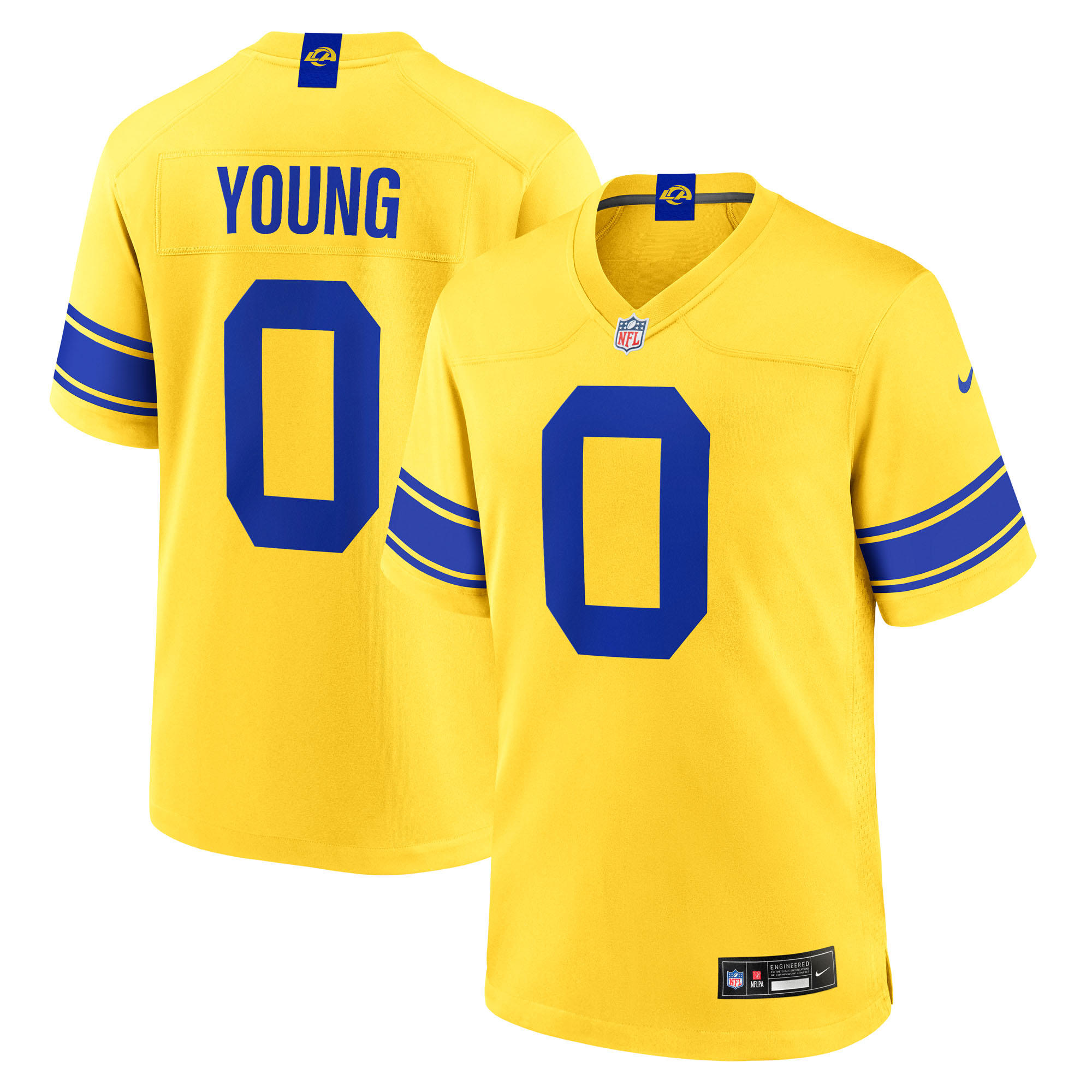 Men's Nike Byron Young Gold Los Angeles Rams Alternate Classic Sol Game Jersey