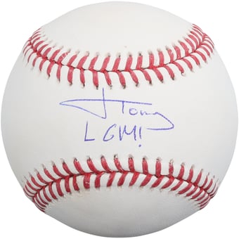 Jonah Tong New York Mets Autographed Baseball with "LGM!" Inscription