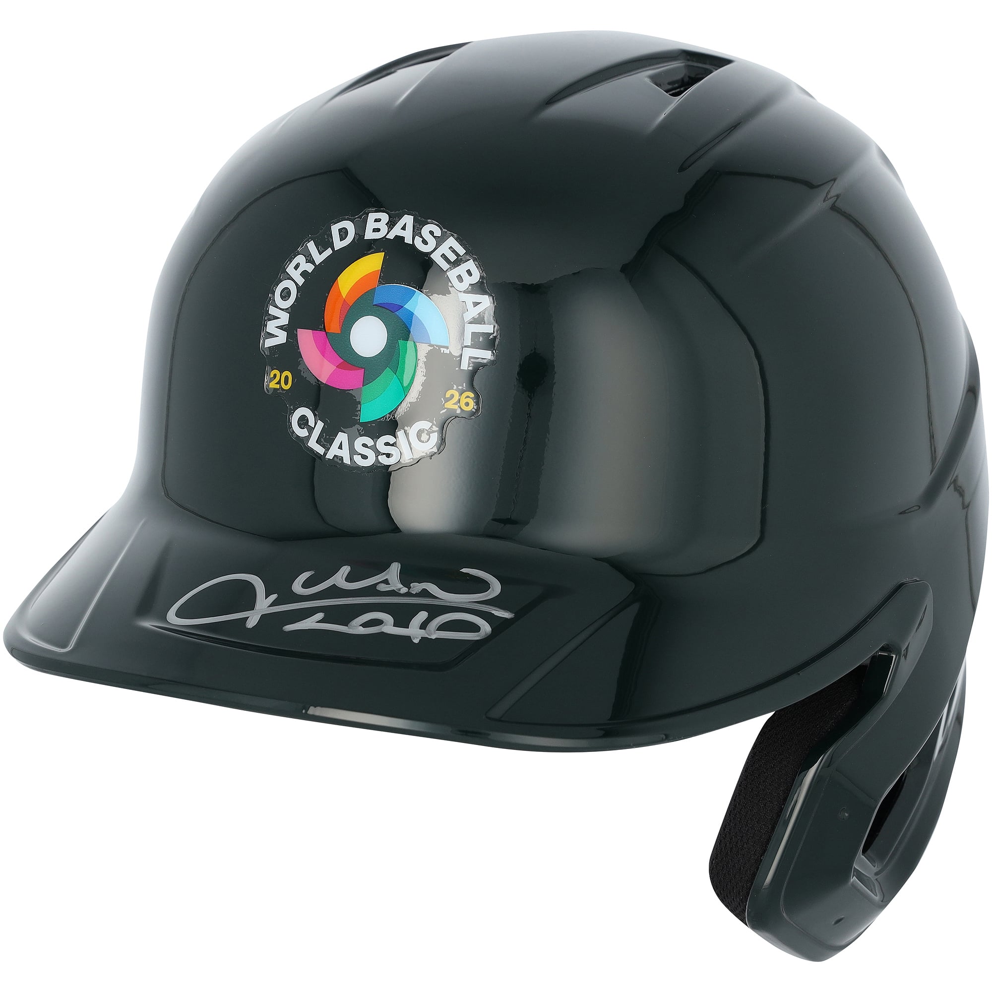 Juan Soto Dominican Republic Baseball Autographed 2026 World Baseball Classic Logo Batting Helmet