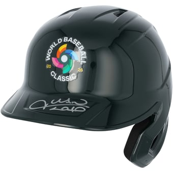 Juan Soto Dominican Republic Baseball Autographed 2026 World Baseball Classic Logo Batting Helmet