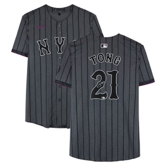 Jonah Tong New York Mets Autographed Graphite Nike City Connect Limited Jersey