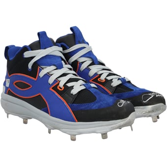 Juan Soto New York Mets Autographed Game-Used Black/Blue Under Armour Cleats from the 2025 MLB Season - HH98516002-03