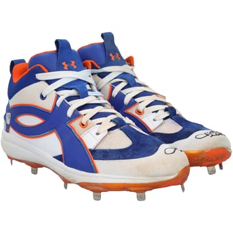 Juan Soto New York Mets Autographed Game-Used White/Blue Under Armour Cleats from the 2025 MLB Season - HH98516004-05