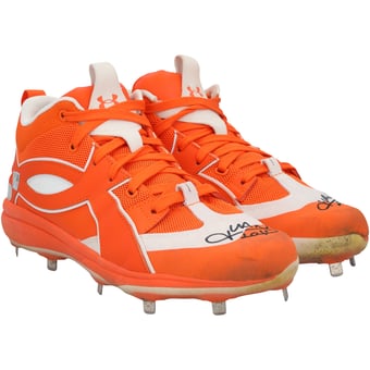 Juan Soto New York Mets Autographed Game-Used Orange Under Armour Cleats from the 2025 MLB Season - HH98516006-07