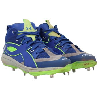 Juan Soto New York Mets Autographed Game-Used Blue Under Armour Cleats vs. Philadelphia Phillies on August 25, 2025 - Worn Inning 3