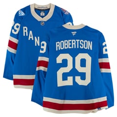 Matthew Robertson New York Rangers Game-Used #29 Blue Centennial Jersey vs. Boston Bruins on January 26, 2026