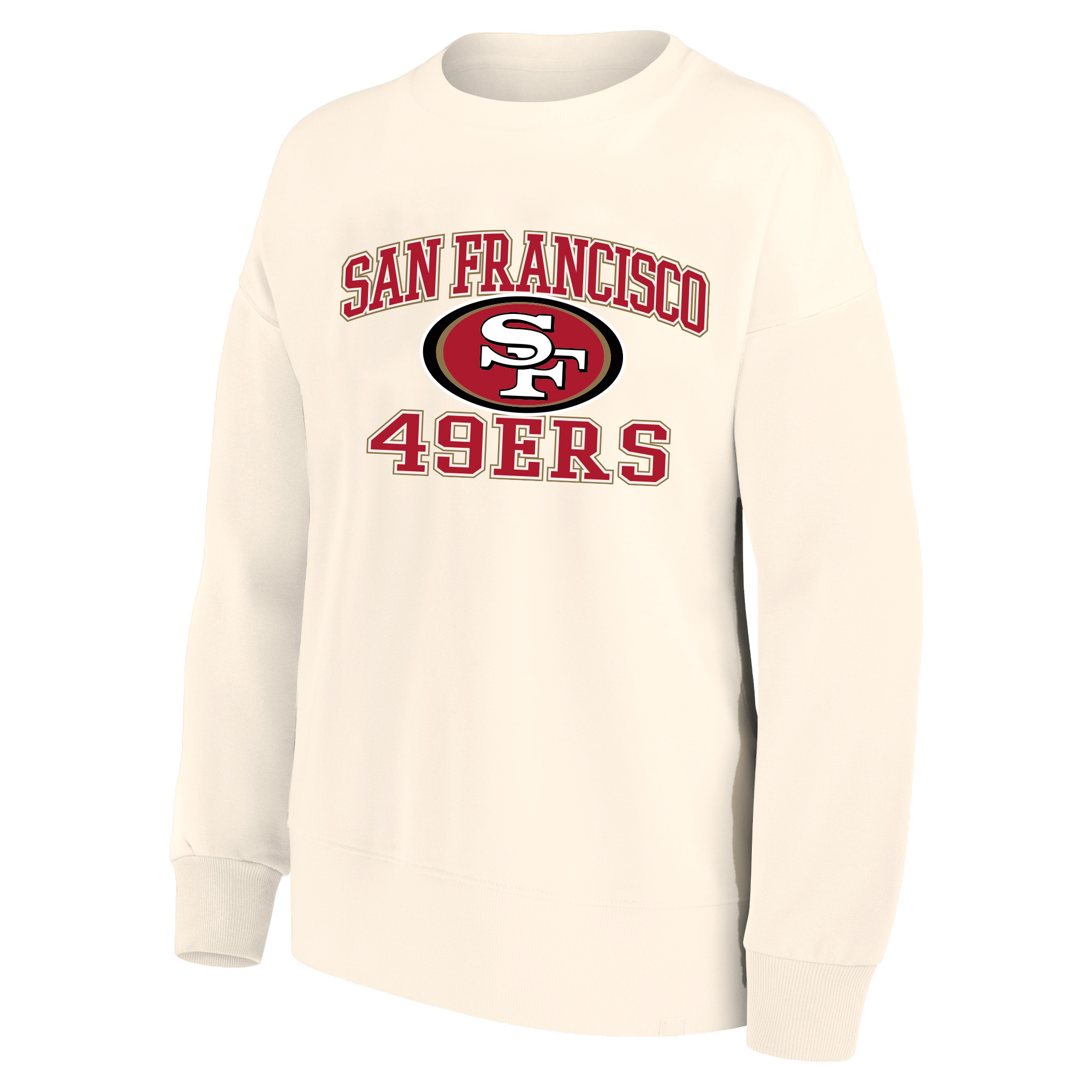 Women's Mitchell & Ness Cream San Francisco 49ers Heart & Soul Plus Size Sweatshirt