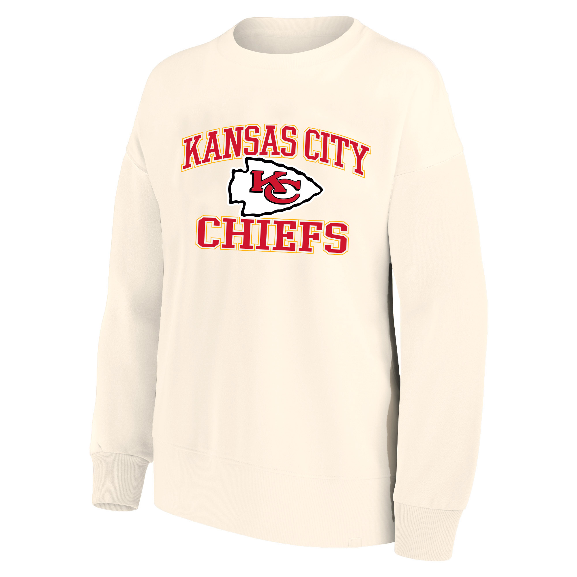 Women's Mitchell & Ness Cream Kansas City Chiefs Heart & Soul Plus Size Sweatshirt