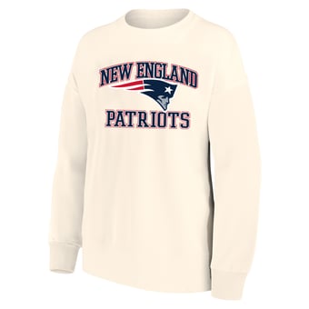 Women's Mitchell & Ness Cream New England Patriots Heart & Soul Plus Size Sweatshirt