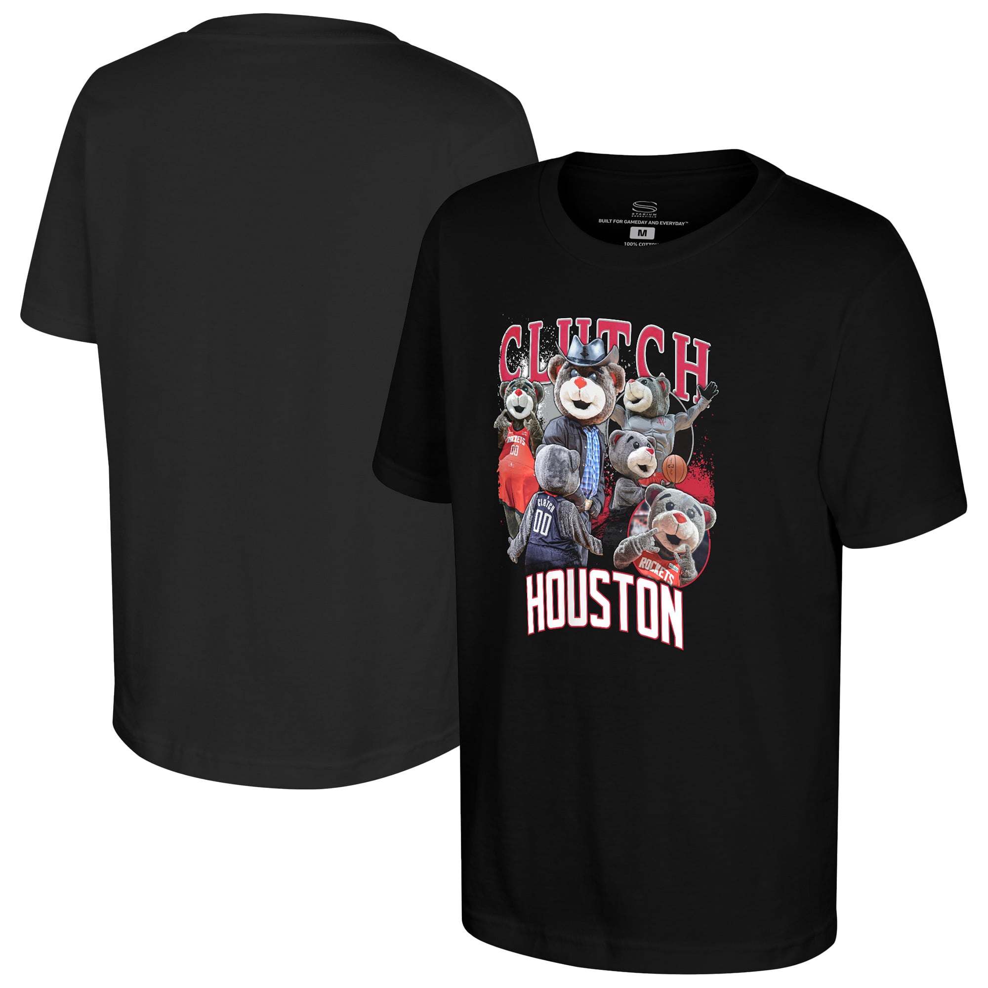 Youth Stadium Essentials  Black Houston Rockets Mascot Crossroads T-Shirt