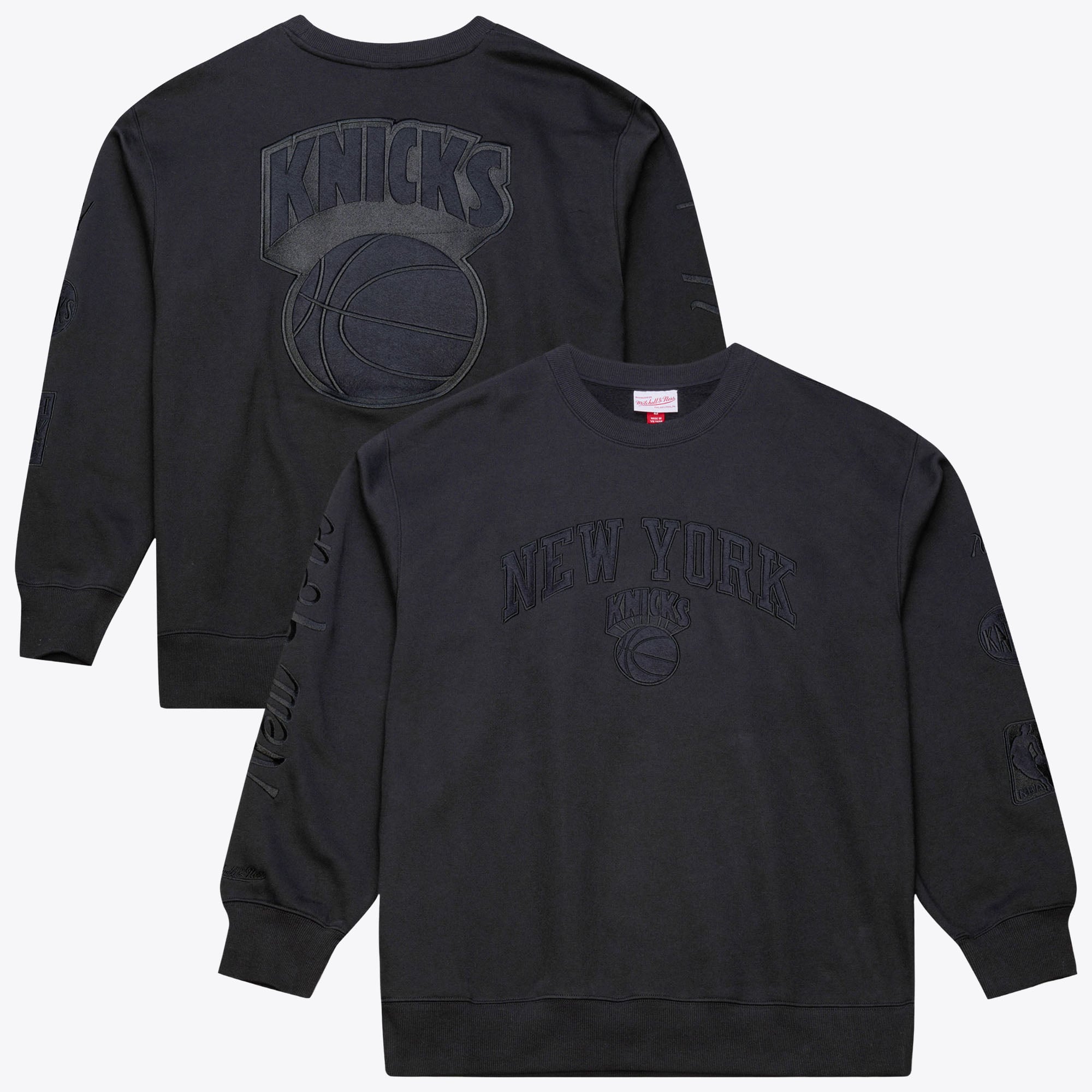Men's Mitchell & Ness Black New York Knicks Phantom Fleece Sweatshirt