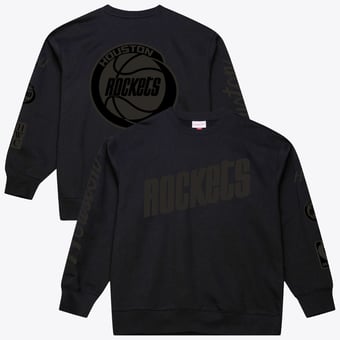 Men's Mitchell & Ness Black Houston Rockets Phantom Fleece Sweatshirt