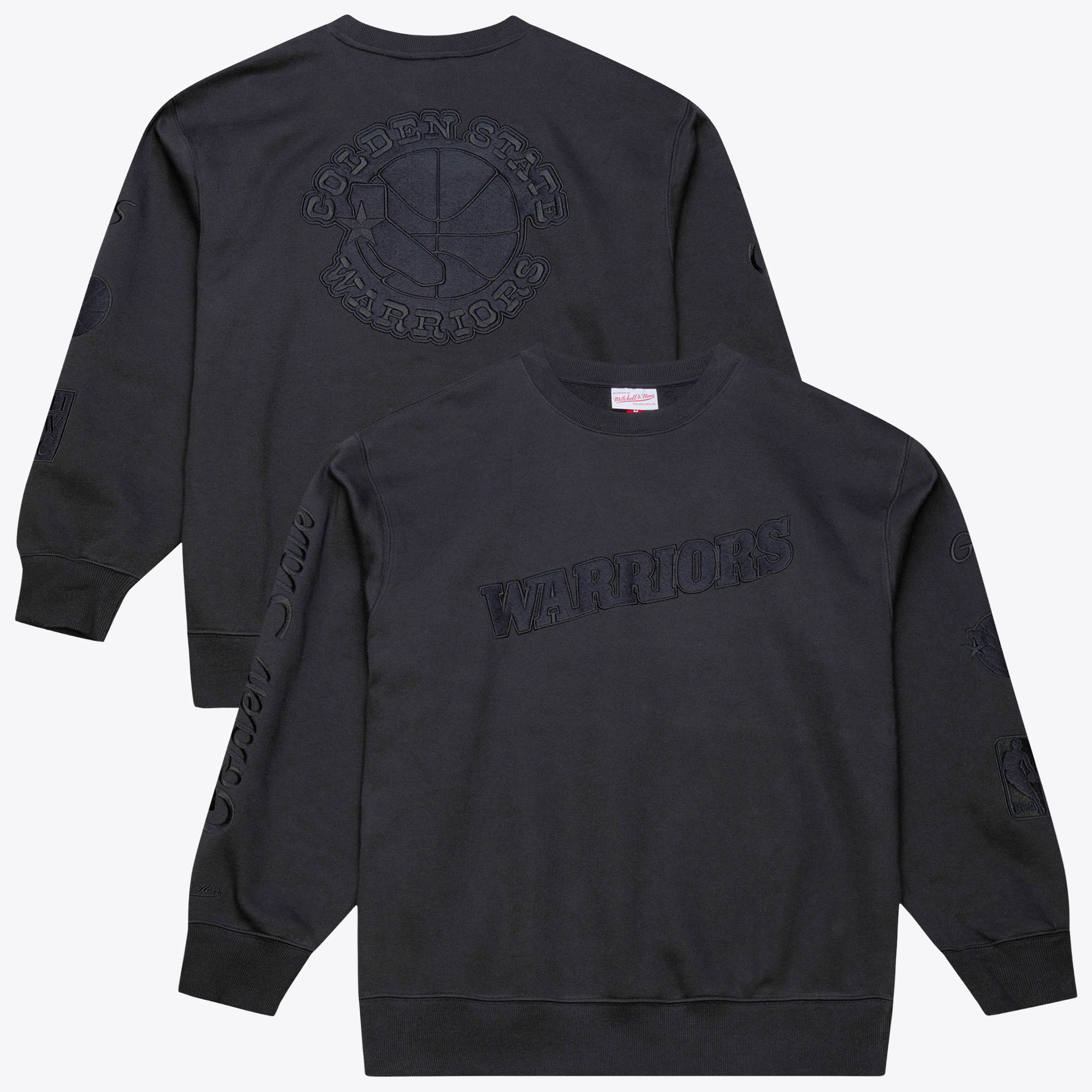 Mitchell & Ness Men's Mitchell Ness Black Golden State Warriors Phantom Fleece Sweatshirt - Black