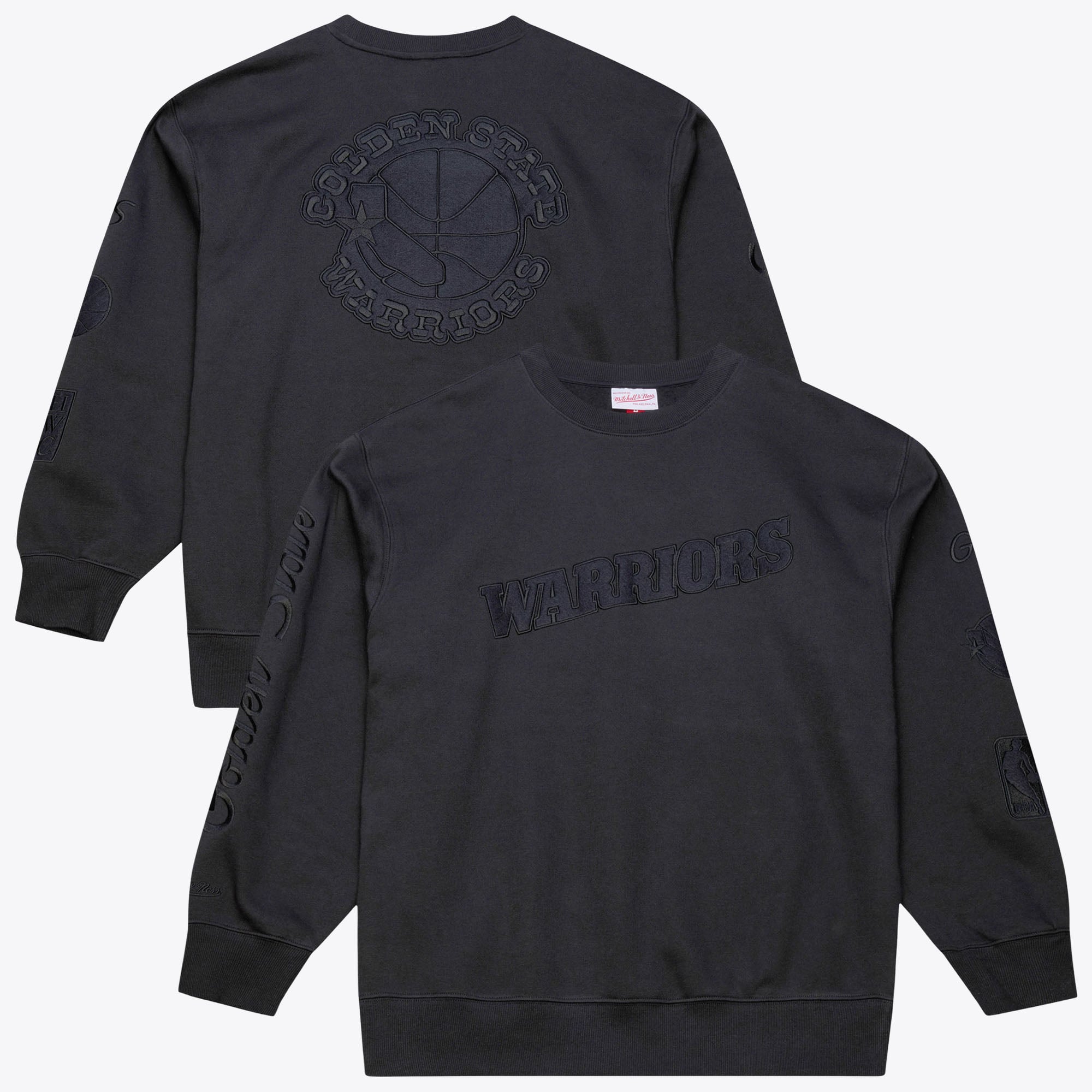 Mitchell & Ness Men's Mitchell Ness Black Golden State Warriors Phantom Fleece Sweatshirt - Black