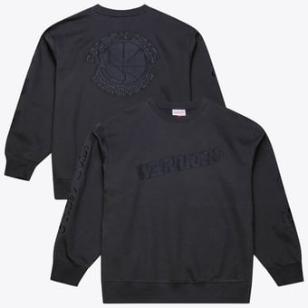 Men's Mitchell & Ness Black Golden State Warriors Phantom Fleece Sweatshirt