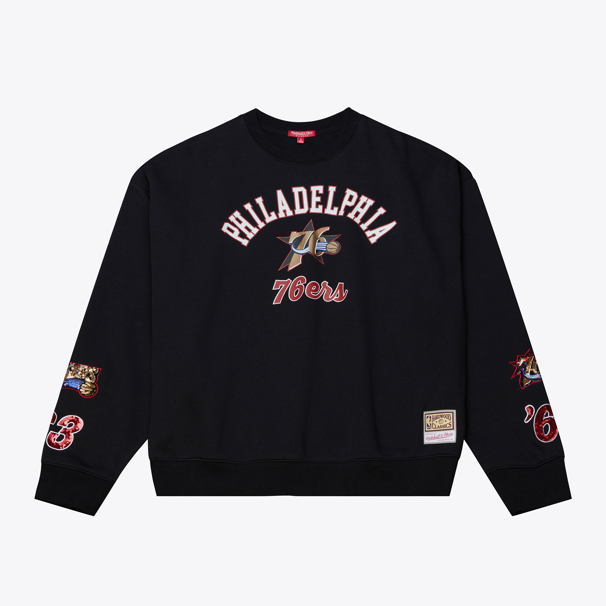 Mitchell & Ness Women's Black Philadelphia 76ers Premium Fleece Sweatshirt - Black