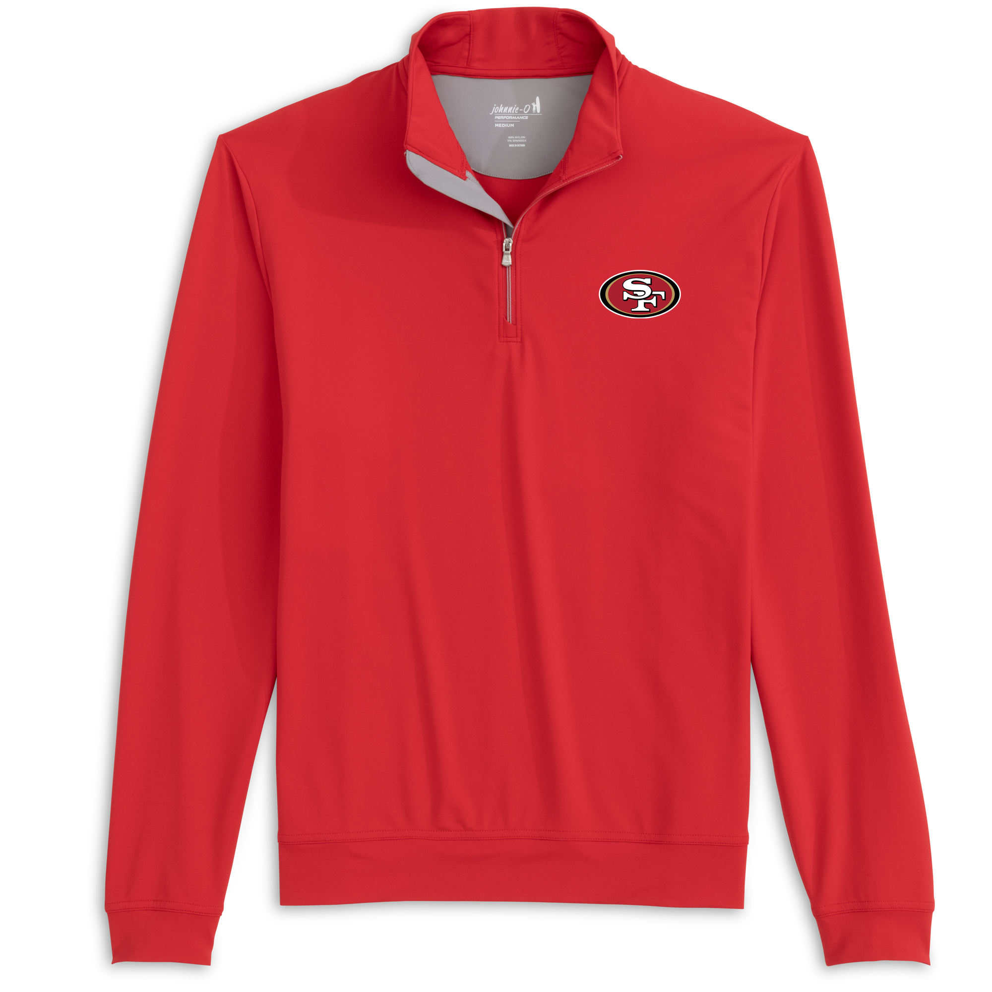 Men’s johnnie-O Scarlet San Francisco 49ers Motion Quarter-Zip Pullover Men’s johnnie-O Scarlet San Francisco 49ers Motion Quarter-Zip Pullover