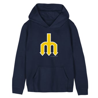 Preschool Mitchell & Ness  Navy Seattle Mariners Retro Logo Hoodie