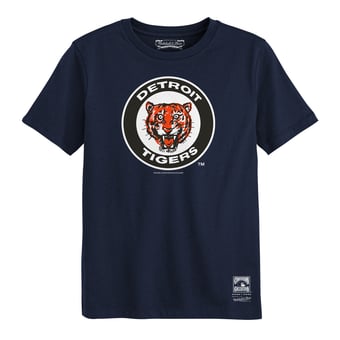 Preschool Mitchell & Ness  Navy Detroit Tigers Retro Logo T-Shirt