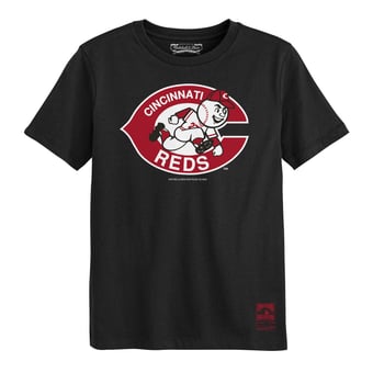 Preschool Mitchell & Ness  Black Cincinnati Reds Retro Logo T-Shirt