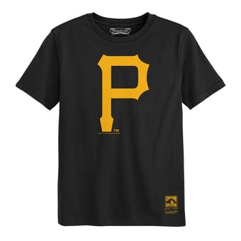 Preschool Mitchell & Ness  Black Pittsburgh Pirates Retro Logo T-Shirt